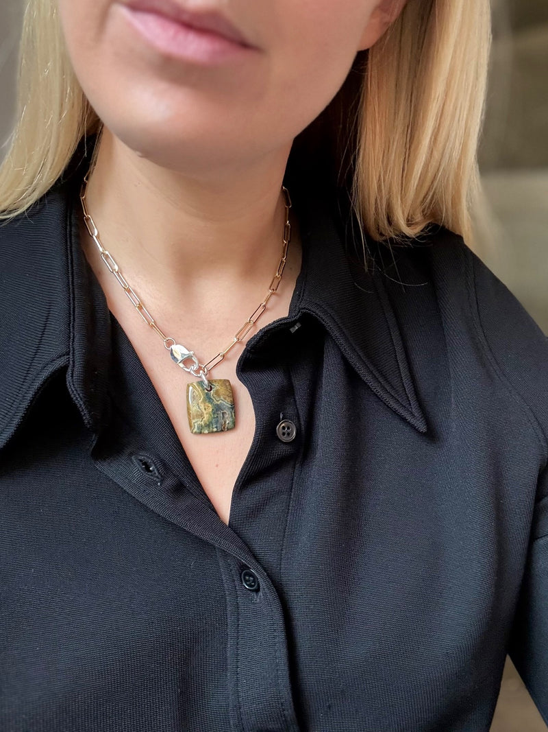 Collier Jaspe Océan #224B