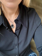 Collier Jaspe Feuille d'Argent #524