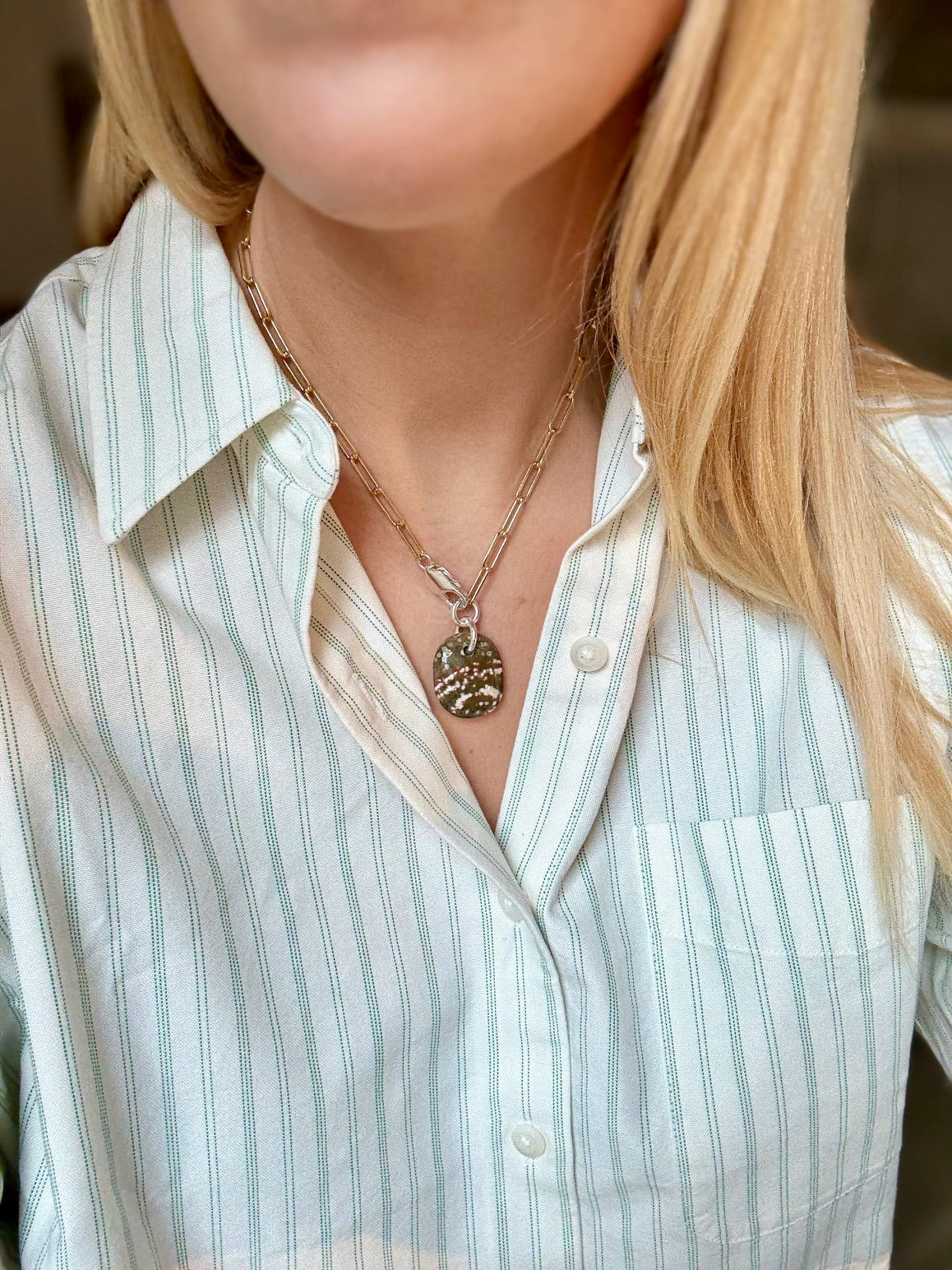 Collier Jaspe Océan  #424