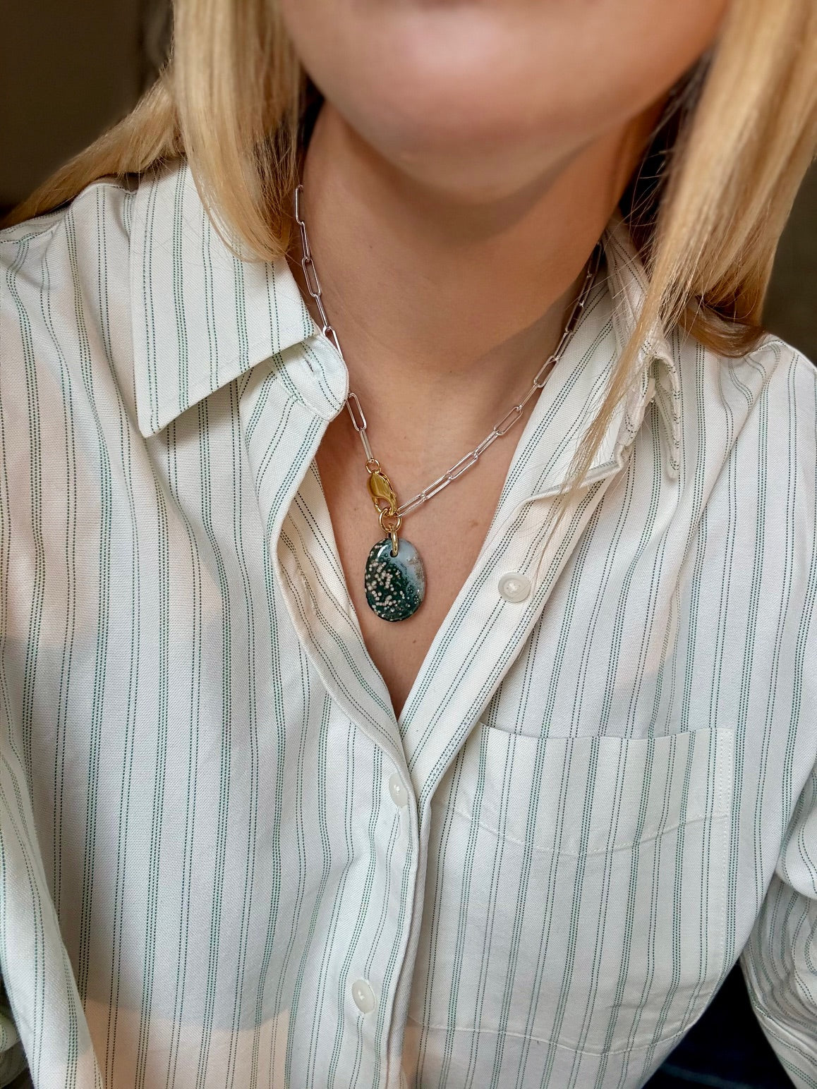 Collier Jaspe Océan #524