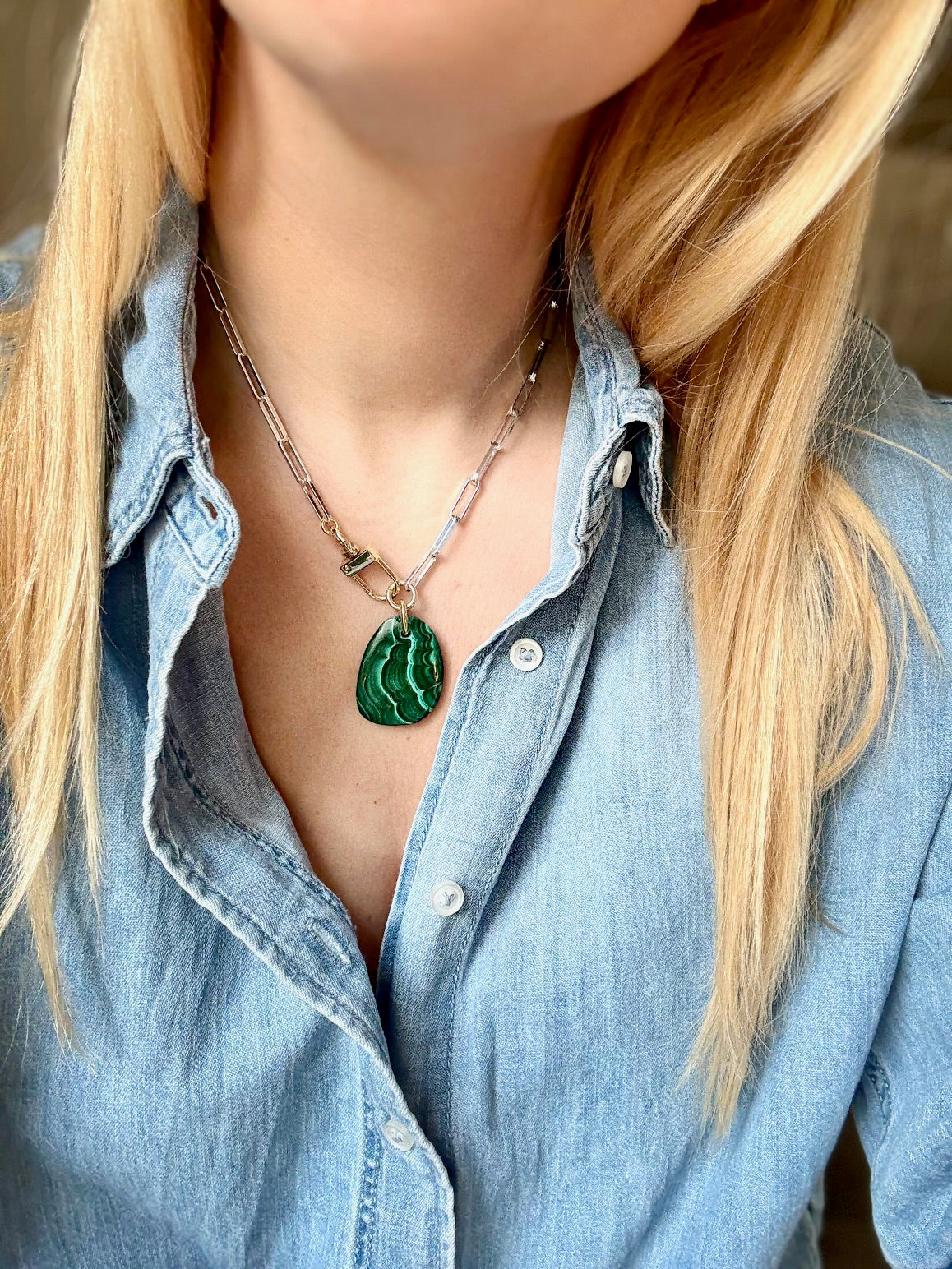Collier Malachite #224