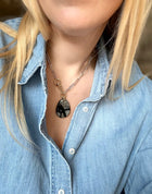 Collier Jaspe Feuille d'Argent #724