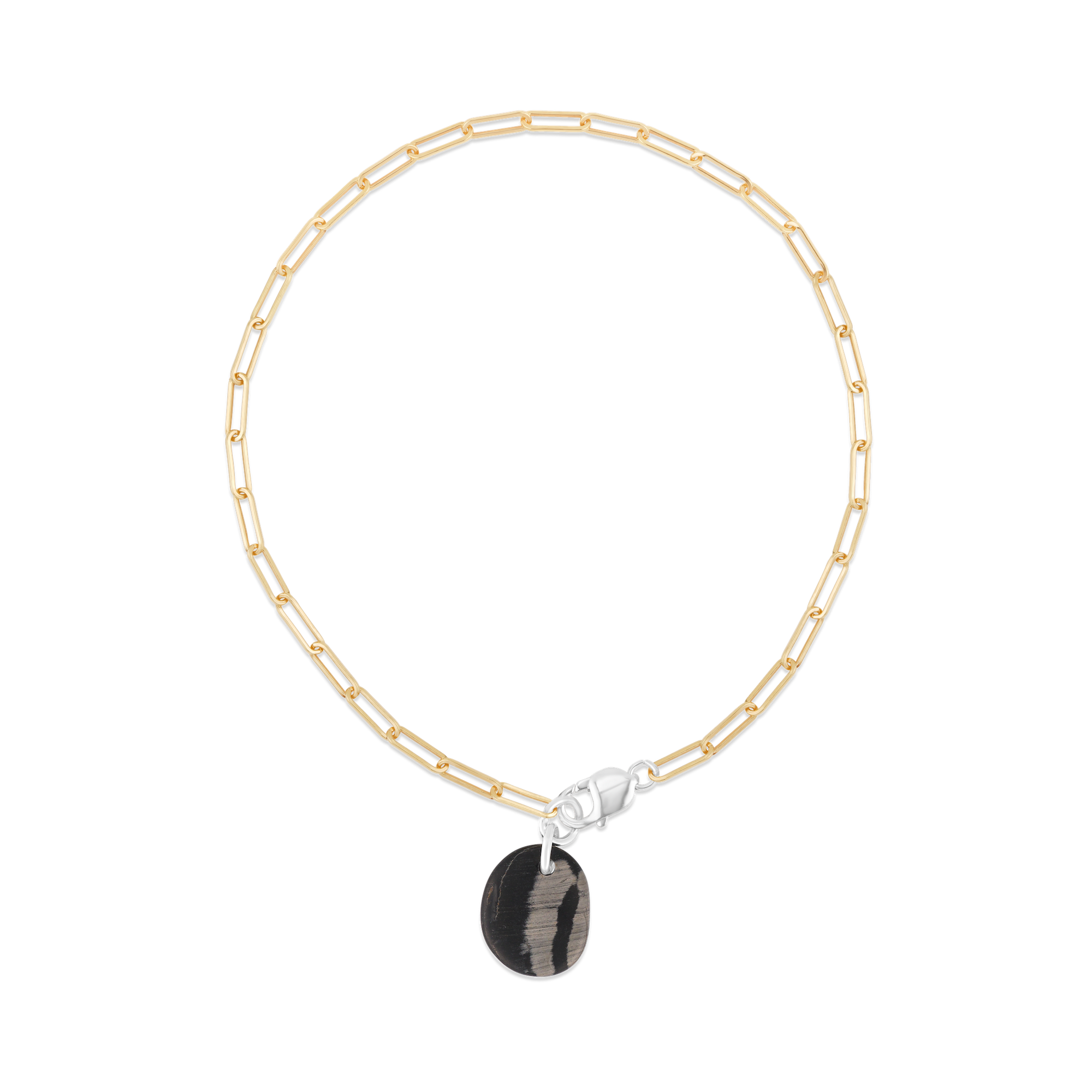 Collier Jaspe Feuille d'Argent #424