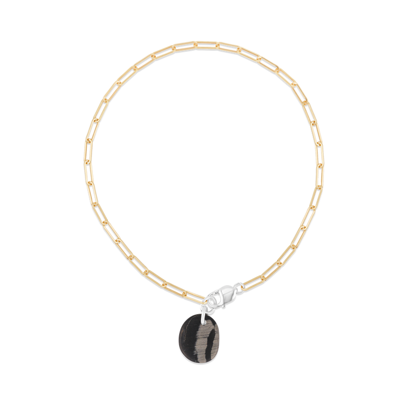 Collier Jaspe Feuille d'Argent #424