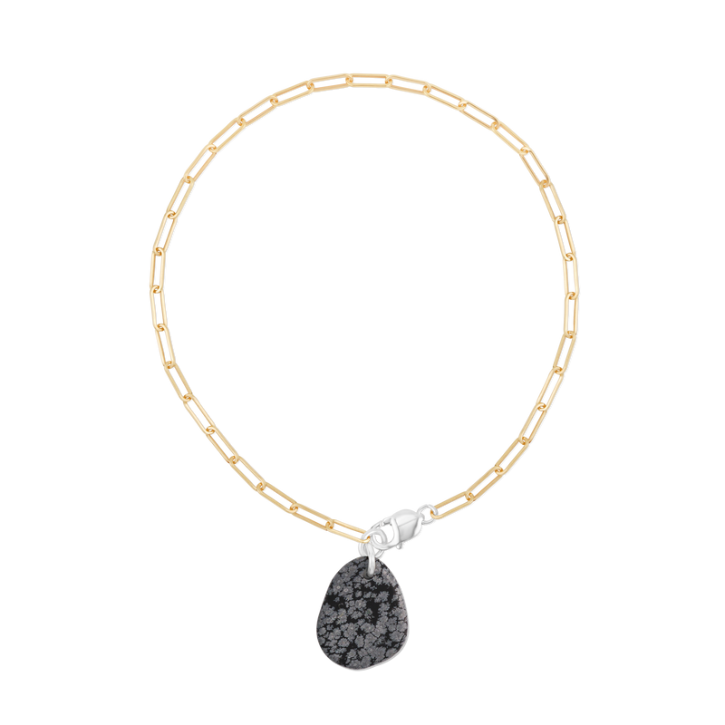 Collier Obsidienne Neige  #624