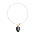 Collier Jaspe Feuille d'Argent  #624