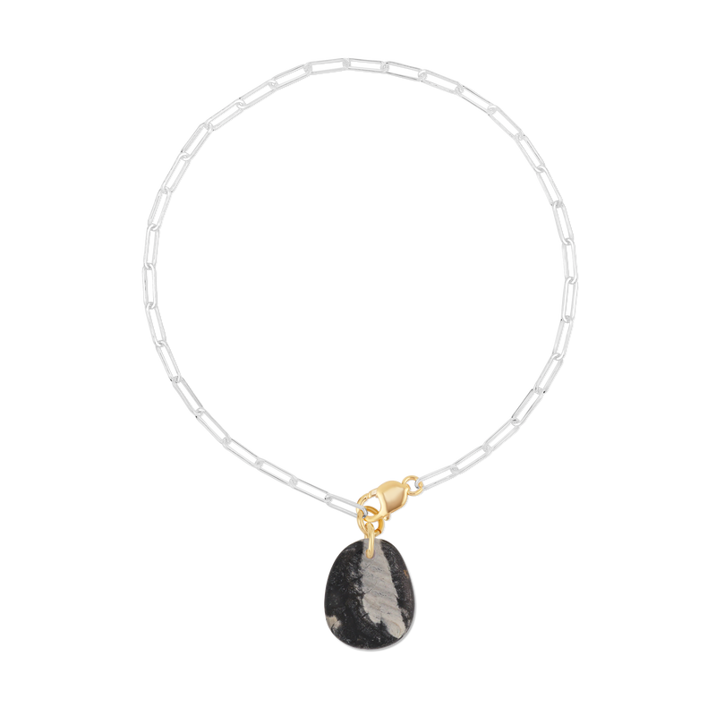 Collier Jaspe Feuille d'Argent  #624