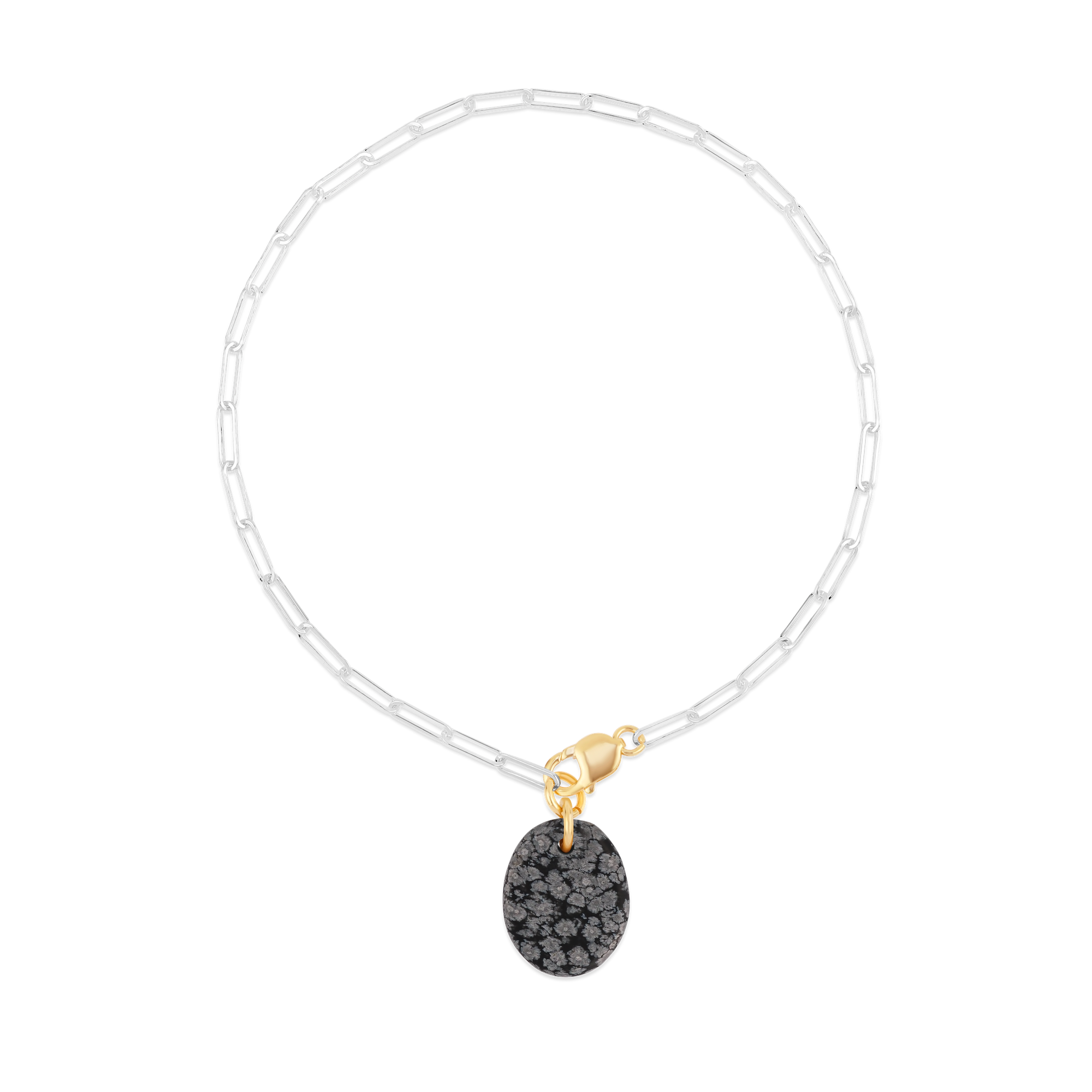 Collier Obsidienne Neige #424