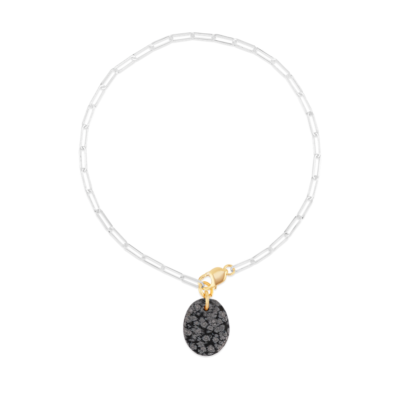 Collier Obsidienne Neige #424