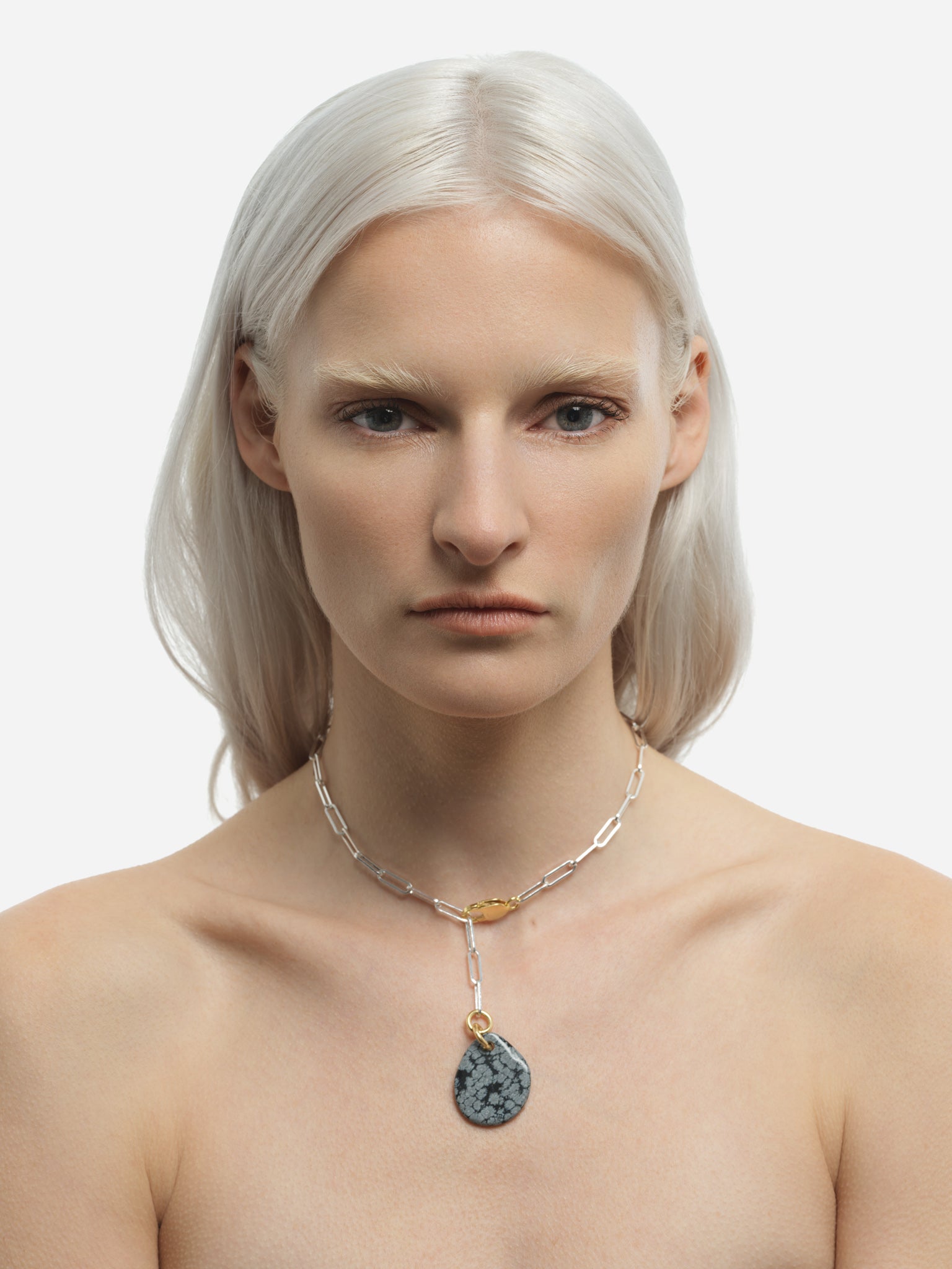 Collier Obsidienne Neige #524