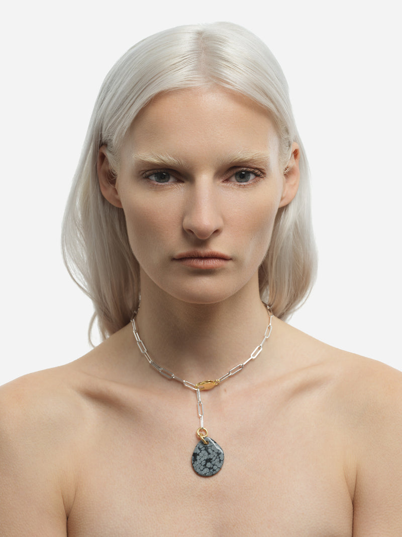 Collier Obsidienne Neige #524