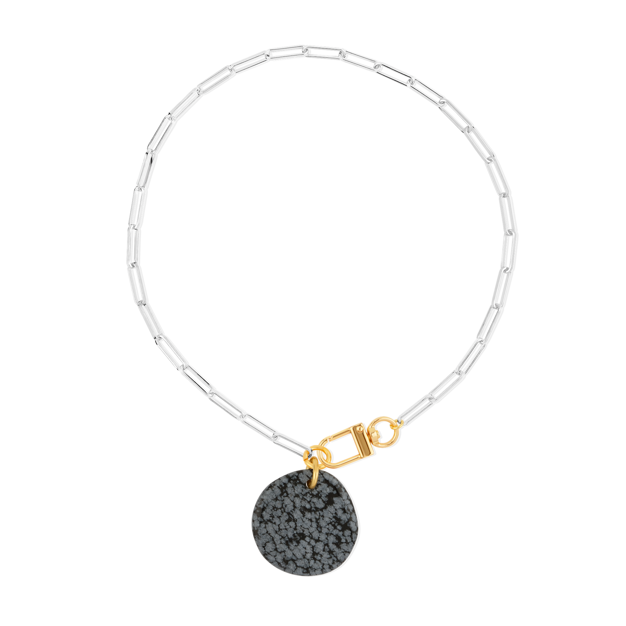 Collier Obsidienne Neige #124