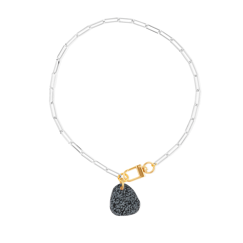 Collier Obsidienne Neige #324