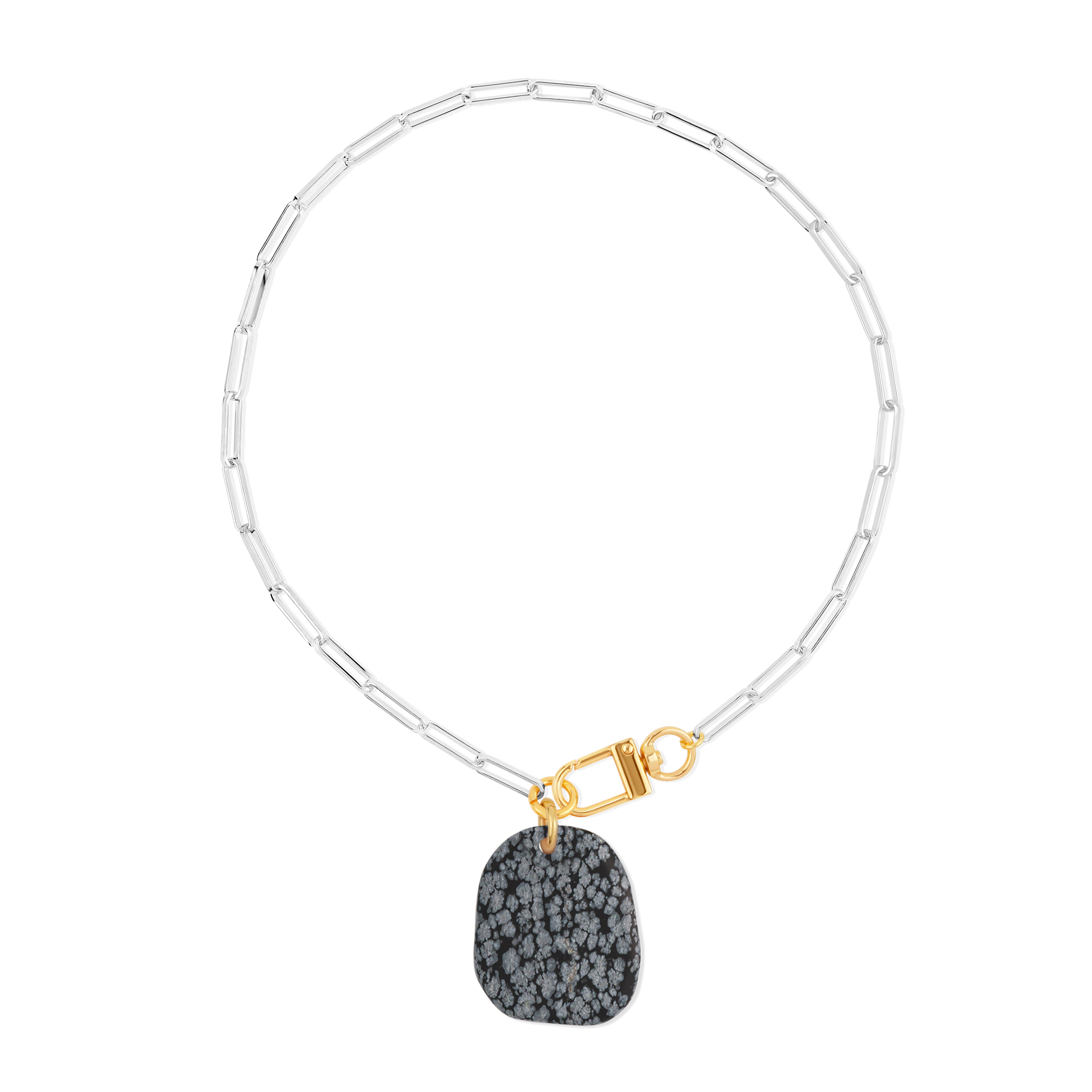 Collier Obsidienne Neige #824