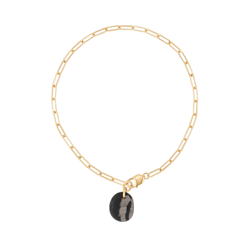 Collier Fragment Jaspe Feuille d'Argent #424