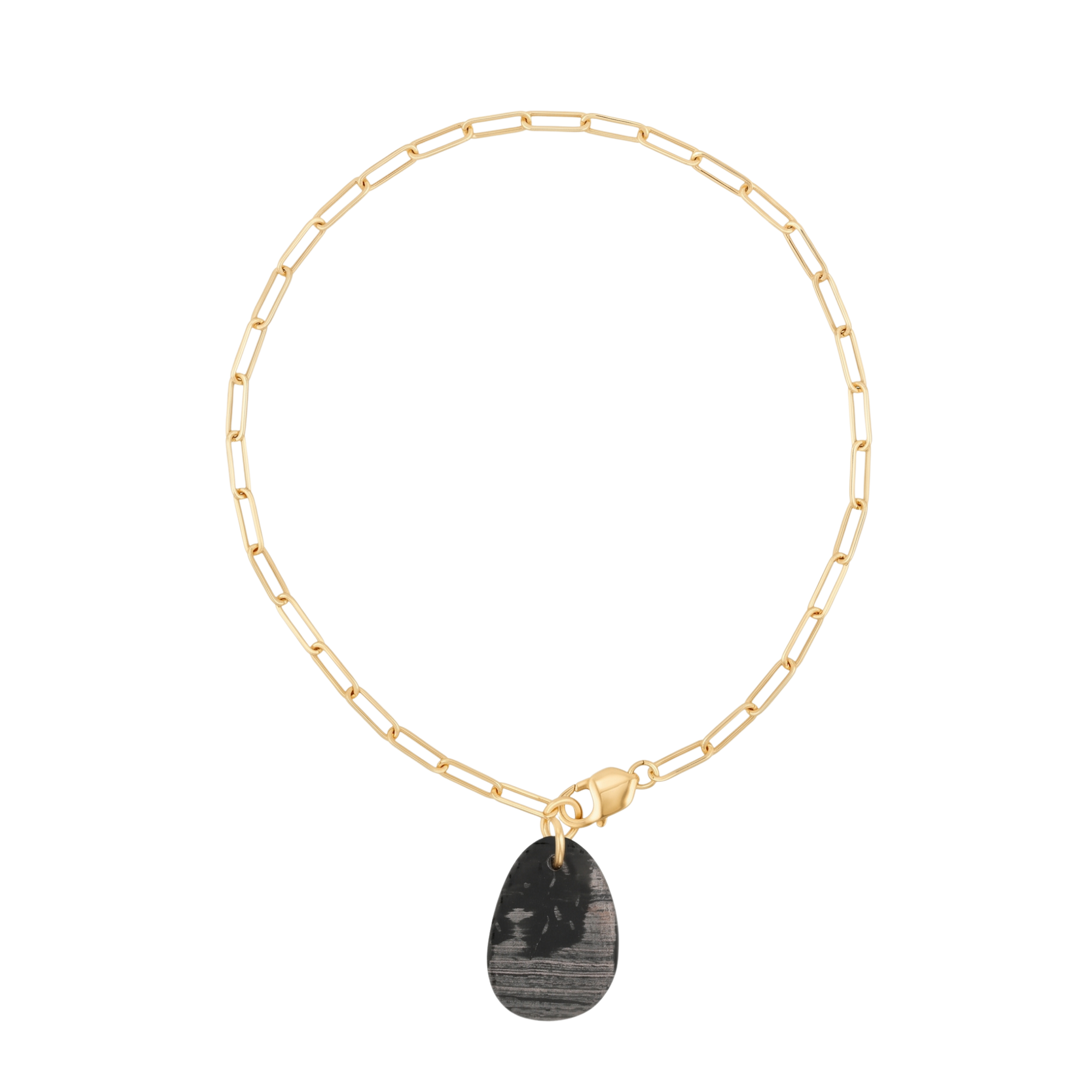 Collier Fragment Jaspe Feuille d'Argent #524