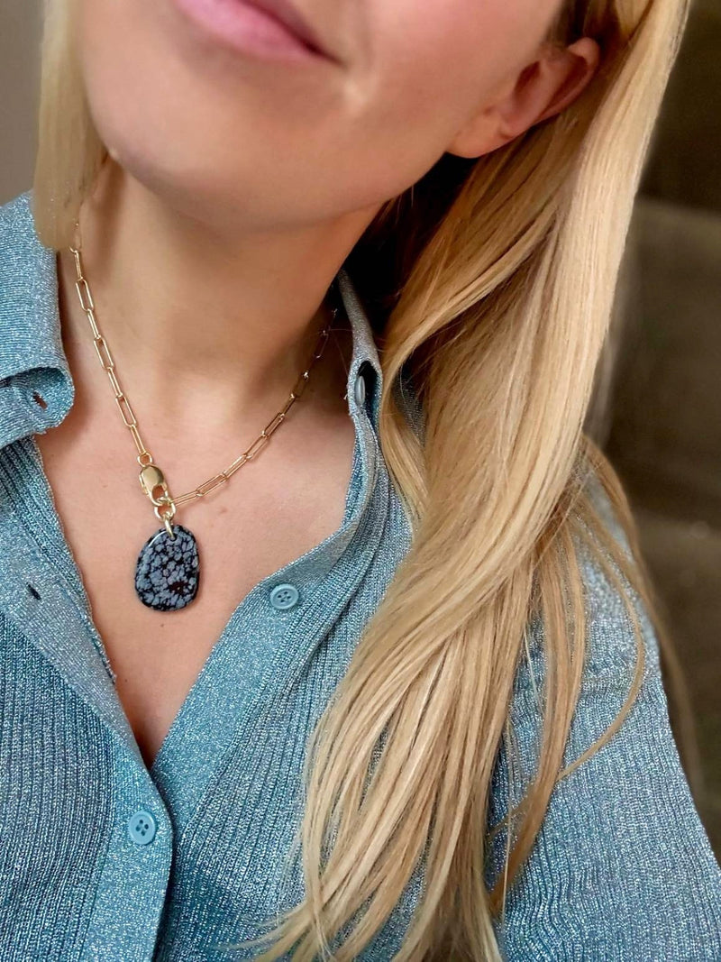 Collier Fragment Obsidienne Neige #224