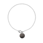 Necklace Cabochon Silver Sheen Obsidian - Maru 