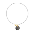 Necklace Cabochon Silver Sheen Obsidian - Maru 