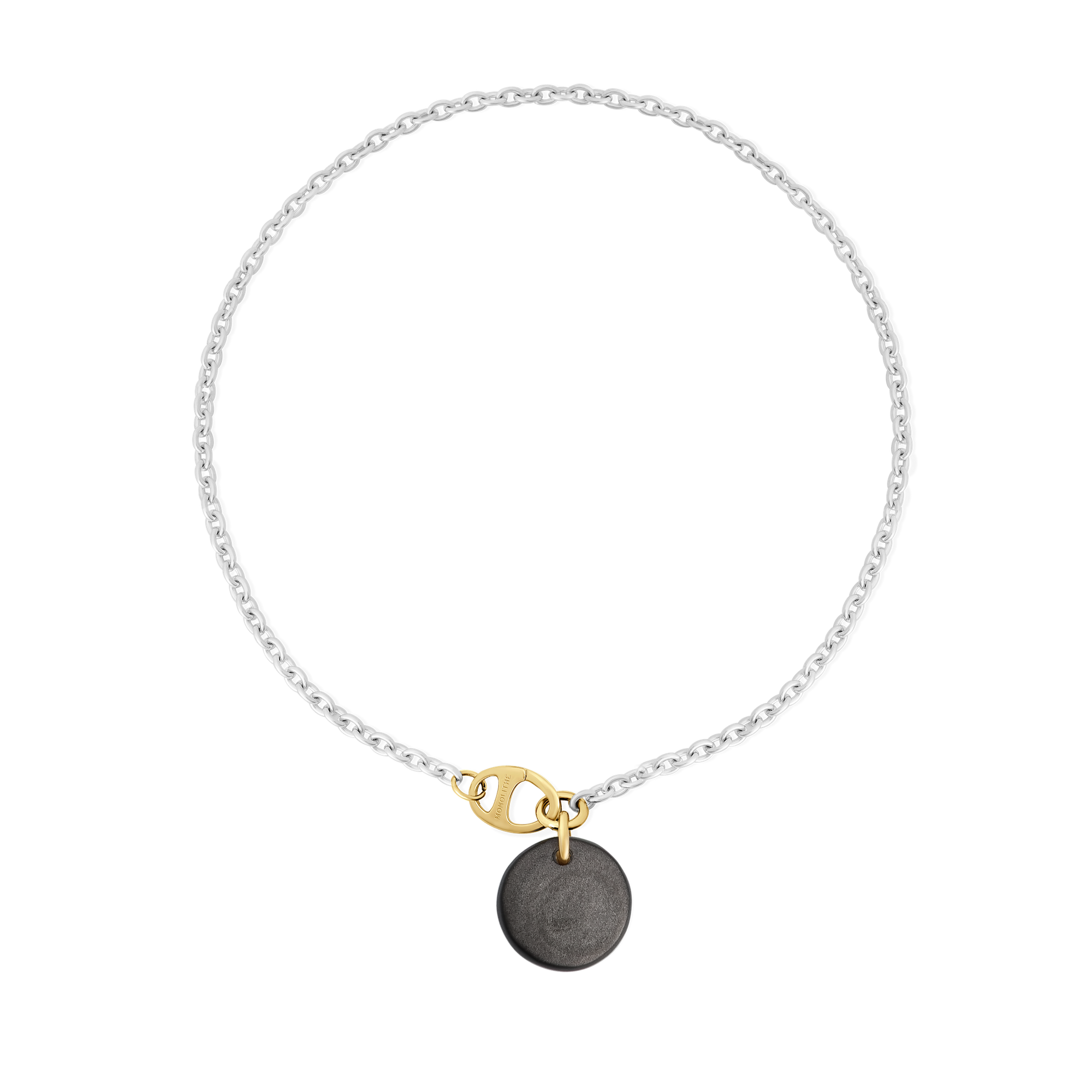 Necklace Cabochon Silver Sheen Obsidian - Maru 