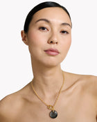 Necklace Cabochon Silver Sheen Obsidian - Maru 
