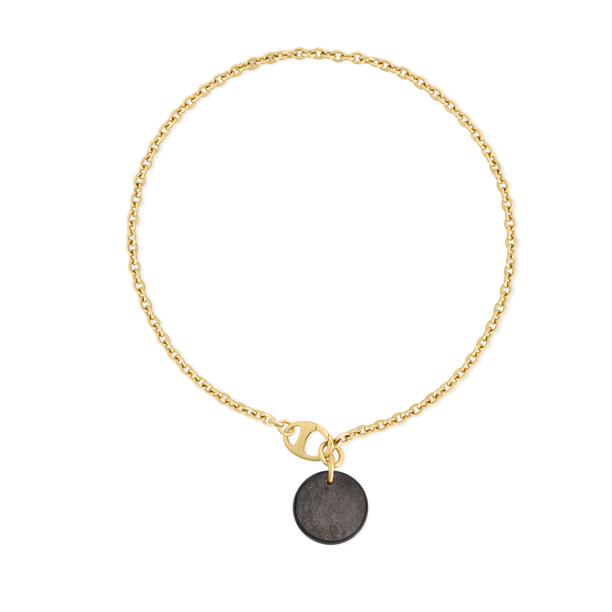 Necklace Cabochon Silver Sheen Obsidian - Maru 
