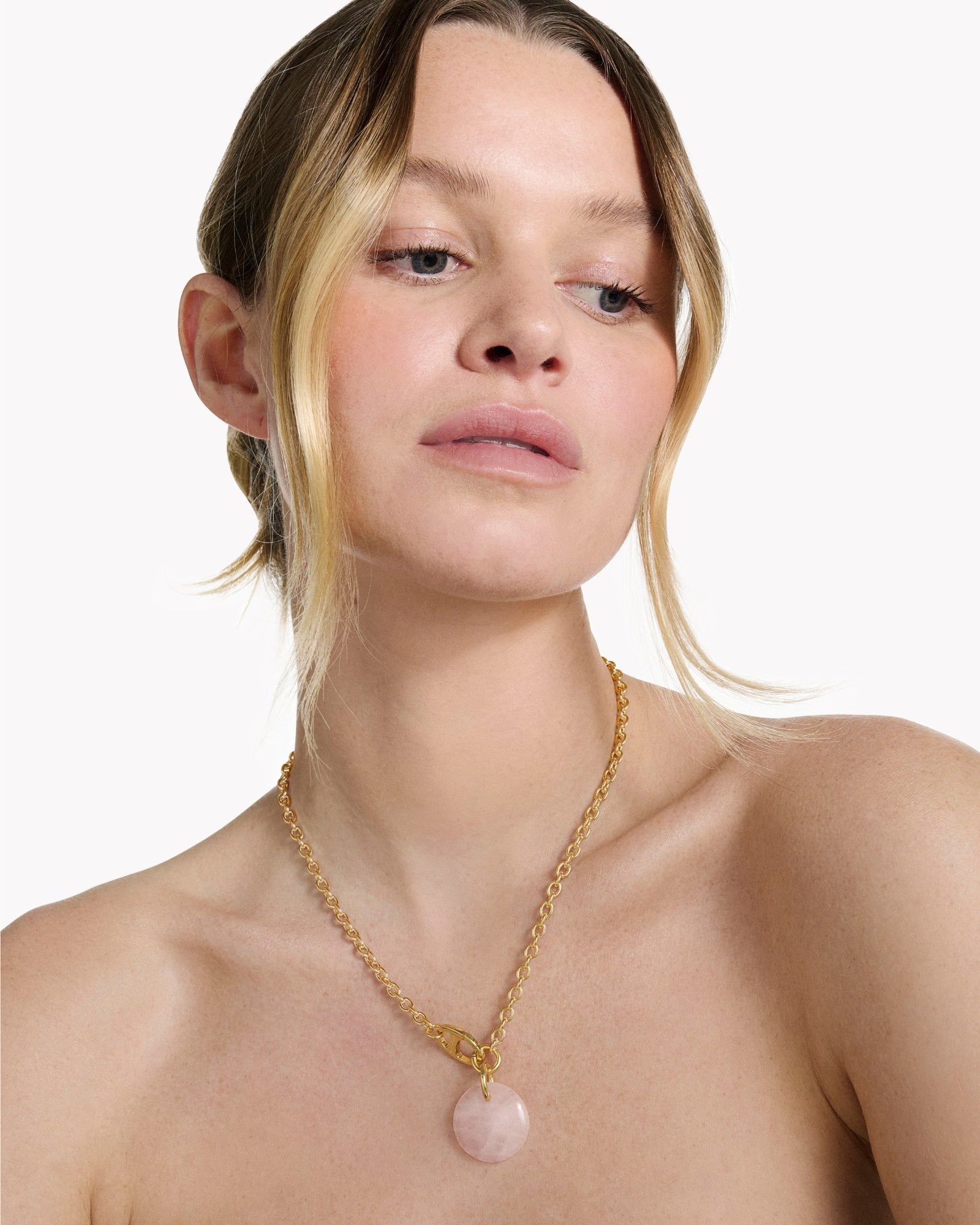 Necklace Cabochon Rose Quartz - Maru 
