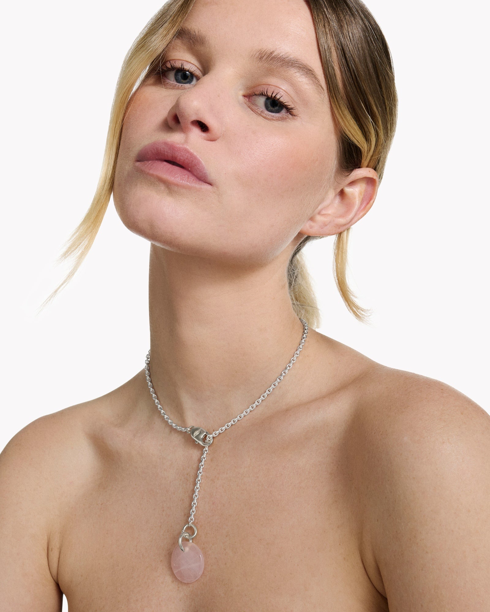 Necklace Cabochon Rose Quartz - Sakura