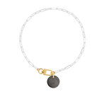 Necklace Cabochon Silver Sheen Obsidian - Tadao
