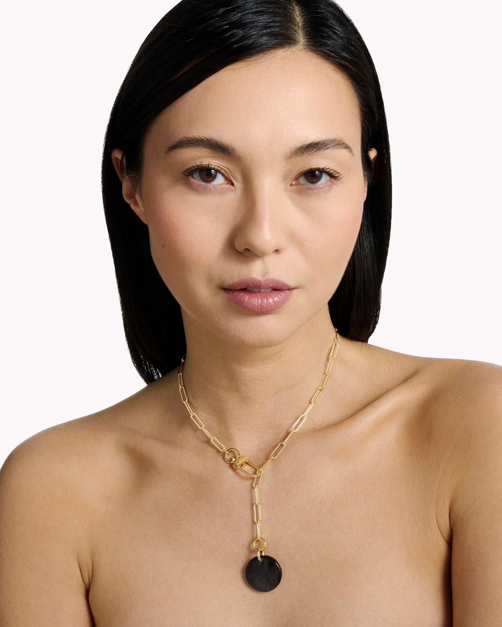 Necklace Cabochon Silver Sheen Obsidian - Tadao