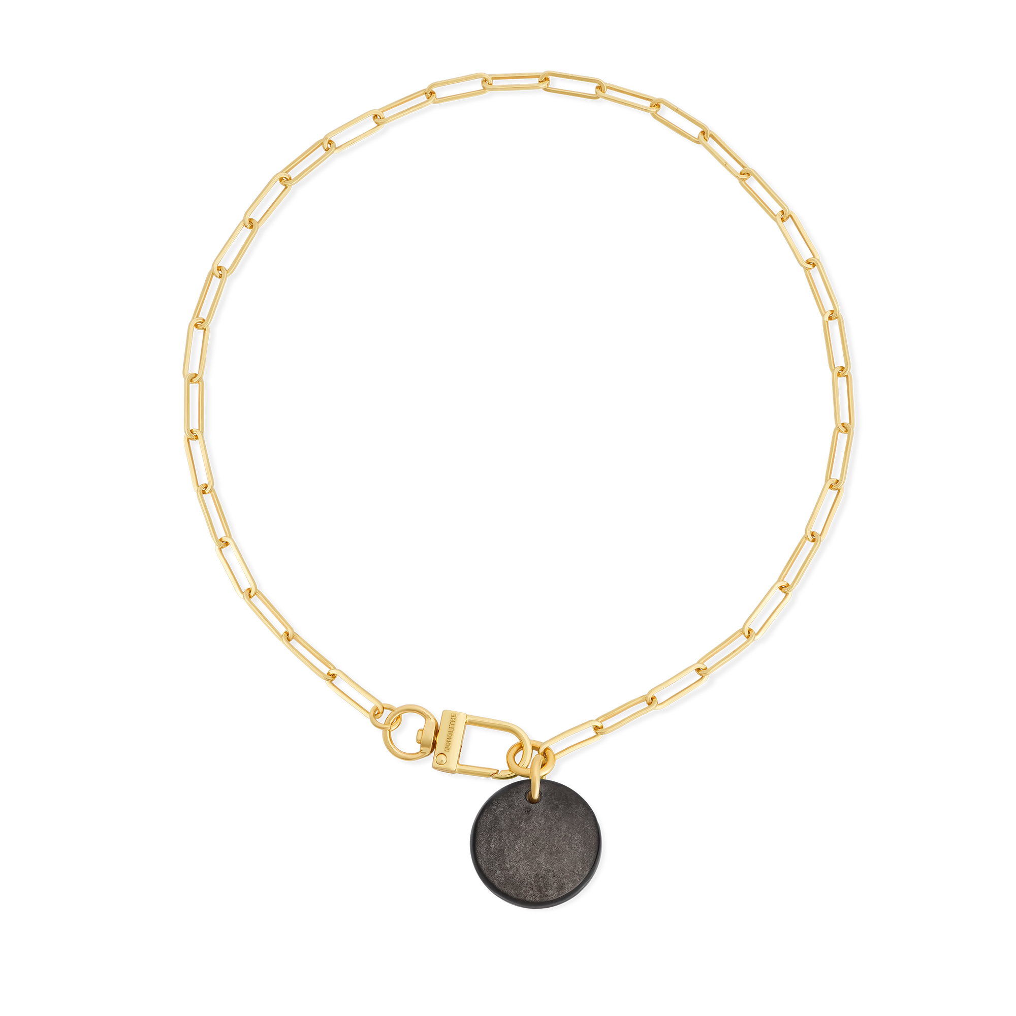 Necklace Cabochon Silver Sheen Obsidian - Tadao