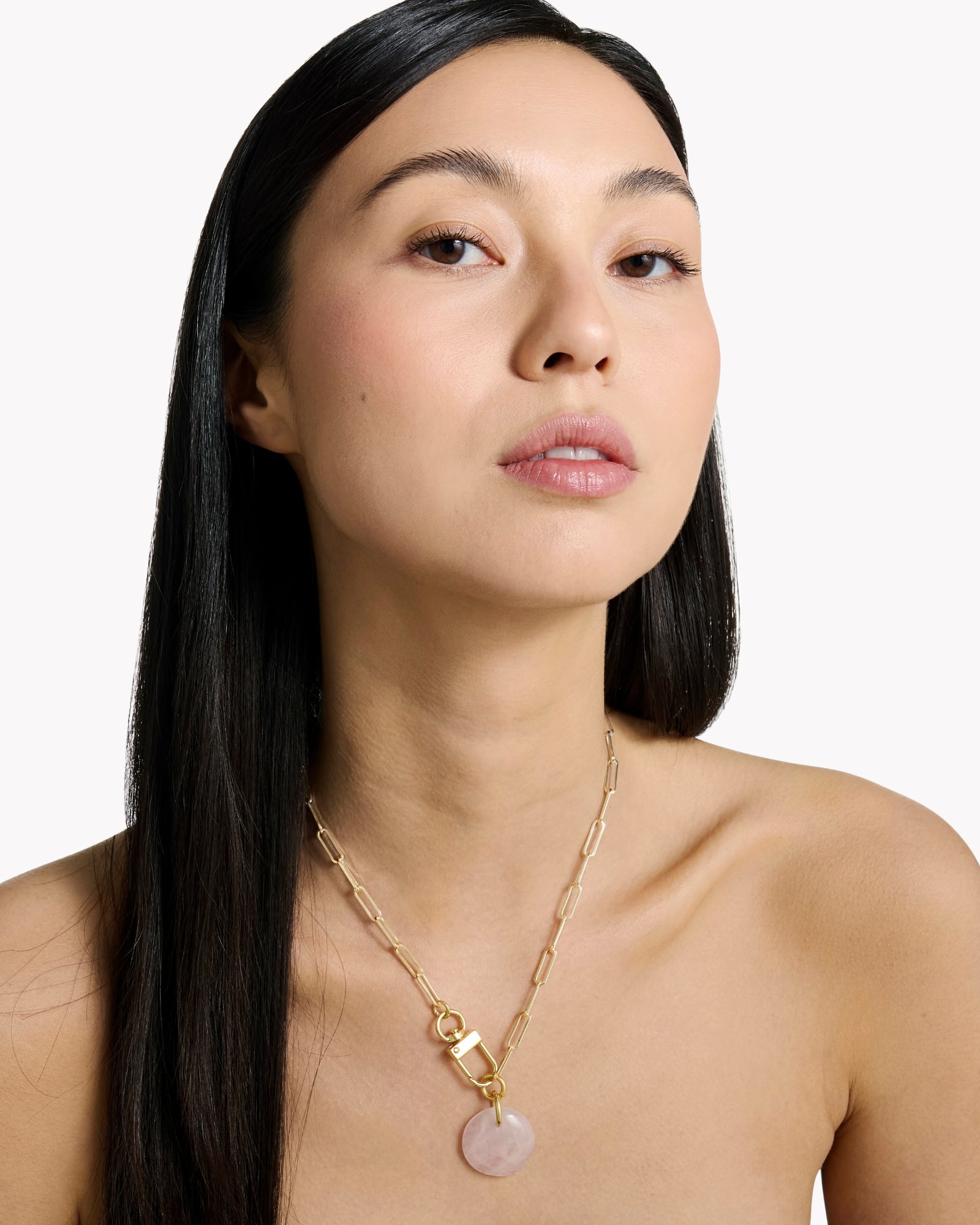 Necklace Cabochon Rose Quartz - Tadao